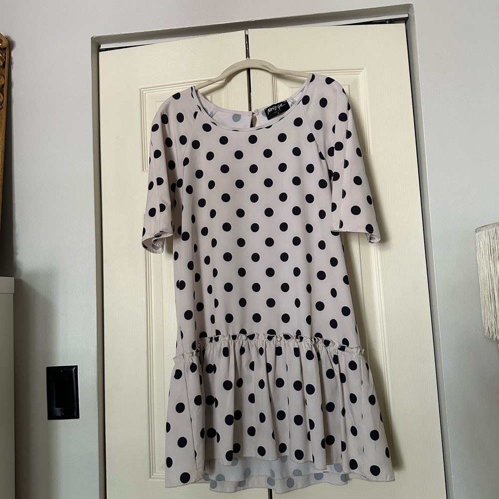 Nasty Gal Black and White Polka Dot Mini Dress